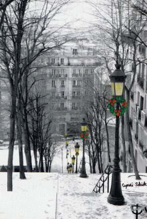 Christmas in Paris- mylusciouslife.com - Montmartre-Steps-in-Snow.gif